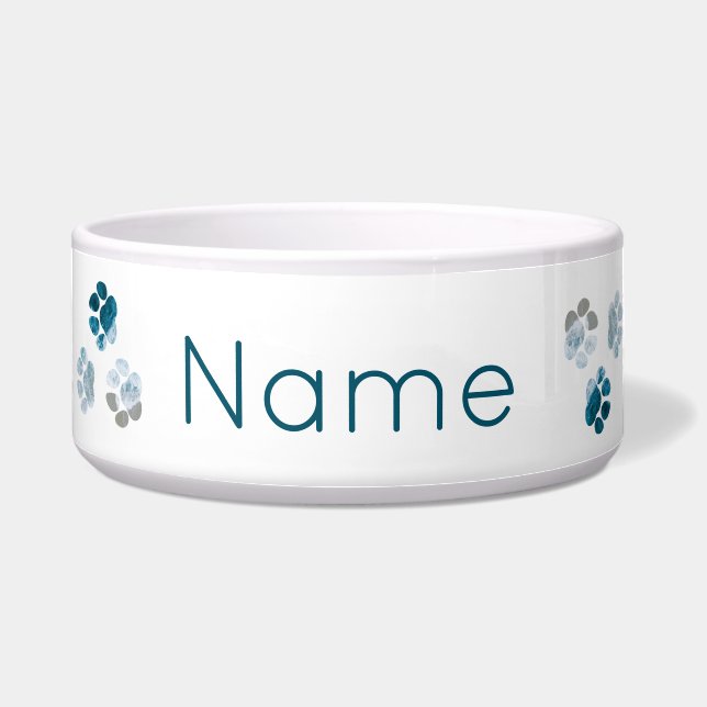 Dog Paws - Pergolven en naam van zandbak Voerbakje (Voorkant)