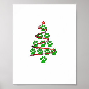 Dog Paws Print Kerstboom voor Hondenliefhebbers