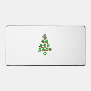 Dog Paws Print Kerstboom voor Hondenliefhebbers Bureaumat