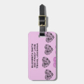 Dog Paws, puppy Paws, Animal Paws, Heart, Pet Bagagelabel (Voorkant verticaal)