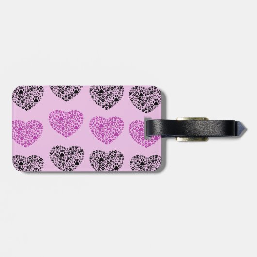 Dog Paws, puppy Paws, Animal Paws, Heart, Pet Bagagelabel (Achterkant horizontaal)
