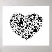 Dog Paws, puppy Paws, Animal Paws, Heart, Pet Poster (Voorkant)