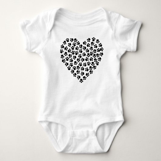 Dog Paws, puppy Paws, Animal Paws, Heart, Pet Romper (Voorkant)