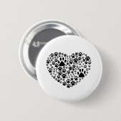 Dog Paws, puppy Paws, Animal Paws, Heart, Pet Ronde Button 5,7 Cm (Voorkant /achterkant)