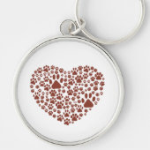 Dog Paws, puppy Paws, Animal Paws, Heart, Pet Sleutelhanger (Voorkant)