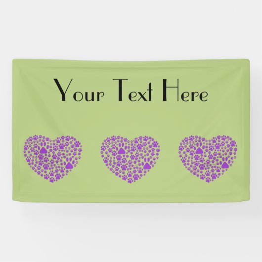 Dog Paws, puppy Paws, Animal Paws, Heart, Pet Spandoek (Horizontaal)