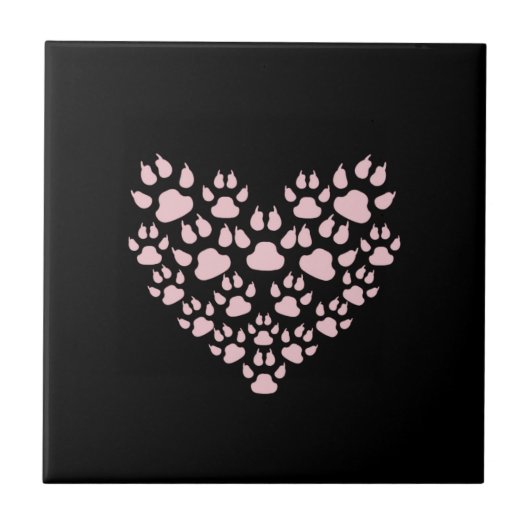Dog Paws, puppy Paws, Animal Paws, Heart, Pet Tegeltje (Voorkant)
