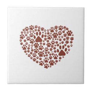 Dog Paws, puppy Paws, Animal Paws, Heart, Pet Tegeltje