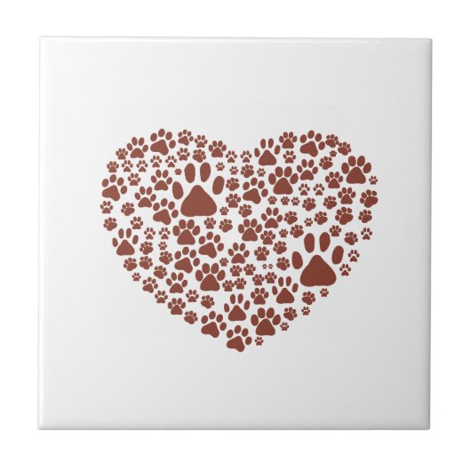 Dog Paws, puppy Paws, Animal Paws, Heart, Pet Tegeltje (Voorkant)