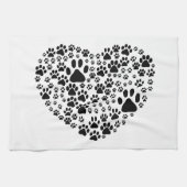 Dog Paws, puppy Paws, Animal Paws, Heart, Pet Theedoek (Horizontaal)