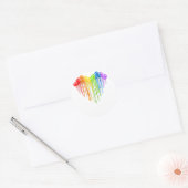 Dog Paws Rainbow Heart Hondenliefhebber Gay Pride  Ronde Sticker (Envelop)