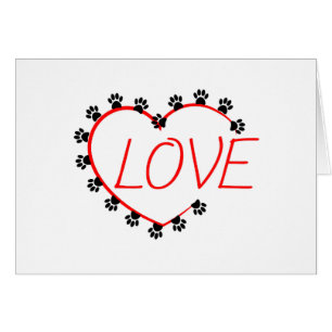 Dog Paws Red Heart Love