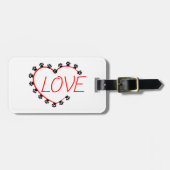 Dog Paws Red Heart Love Bagagelabel (Voorkant horizontaal)