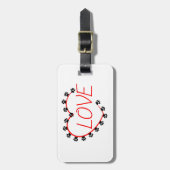 Dog Paws Red Heart Love Bagagelabel (Voorkant verticaal)
