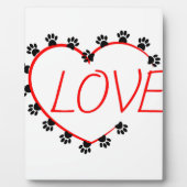 Dog Paws Red Heart Love Fotoplaat (Voorkant)