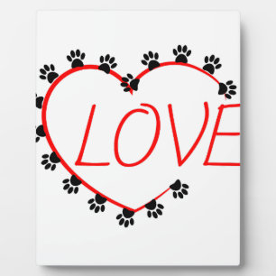 Dog Paws Red Heart Love Fotoplaat
