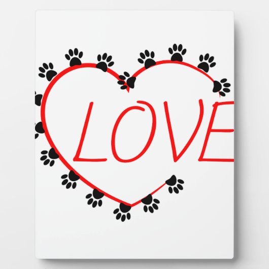 Dog Paws Red Heart Love Fotoplaat (Voorkant)