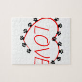 Dog Paws Red Heart Love Legpuzzel (Horizontaal)