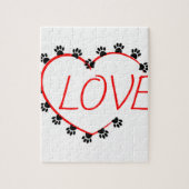 Dog Paws Red Heart Love Legpuzzel (Verticaal)