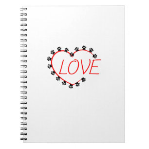 Dog Paws Red Heart Love Notitieboek