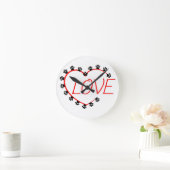 Dog Paws Red Heart Love Ronde Klok (Huis)