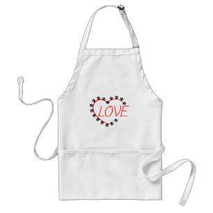 Dog Paws Red Heart Love Standaard Schort