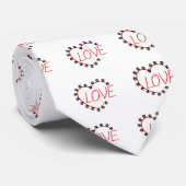 Dog Paws Red Heart Love Stropdas (Opgerold)