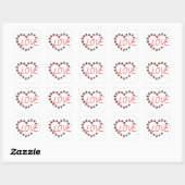Dog Paws Red Heart Love Vierkante Sticker (Vel)