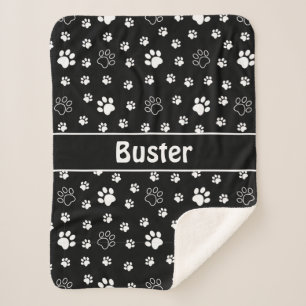 Dog Paws Sherpa Dog Blanket Deken
