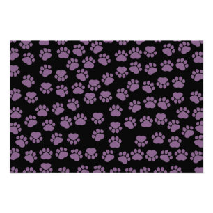 Dog Paws, Traces, Paw-prints - Paars zwart Foto Afdruk