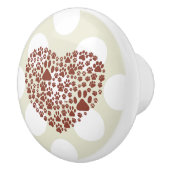 Dog Paws, Trails, Paw-prints, hart - bruin Keramische Knop (Rechts)