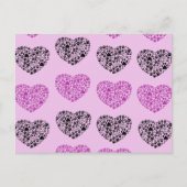 Dog Paws, Trails, Paw-prints, hart - zwart Paars Briefkaart (Voorkant)