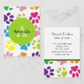 Dog Paws, Trails, Paw-prints - Rood Blauw Groen Visitekaartje (Voorkant / Achterkant)