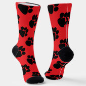 Dog Paws Verjaardag Gift Rood Sokken (Gebogen)