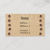 Dog Paws Visitekaartje (Achterkant)