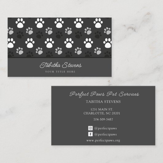 Dog Paws Visitekaartje (Voorkant / Achterkant)