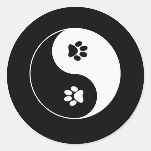 Dog Paws Yin Yang Sticker (Voorkant)