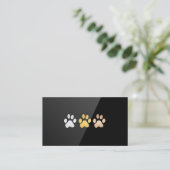 Dog Paws | Zwart gloss Visitekaartje (Staand voorkant)