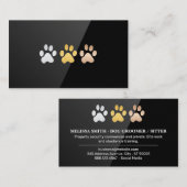 Dog Paws | Zwart gloss Visitekaartje (Voorkant / Achterkant)