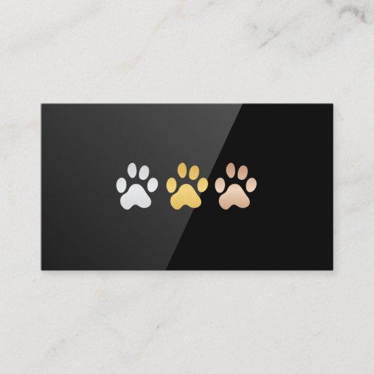 Dog Paws | Zwart gloss Visitekaartje (Voorkant)