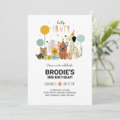 Dog Pawty Invitation Puppy Invitation Modern Kaart (Staand voorkant)