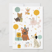 Dog Pawty Invitation Puppy Invitation Modern Kaart (Achterkant)