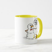 Dog Pees op Snowman Joke Mok (Voorkant rechts)