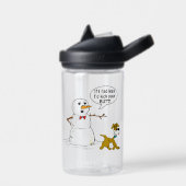 Dog Pees op Snowman Joke Waterfles (Links)