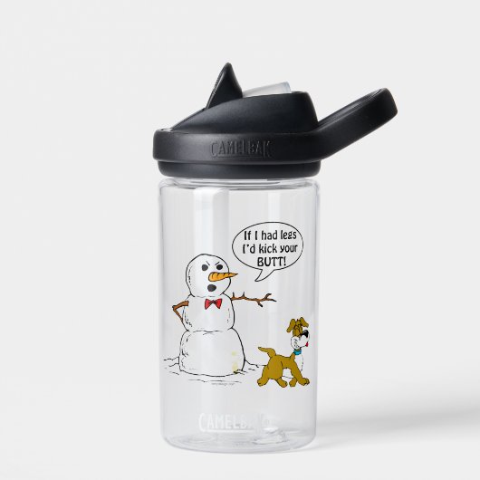 Dog Pees op Snowman Joke Waterfles (Links)