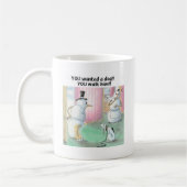 Dog Pees op Snowman Koffiemok (Links)