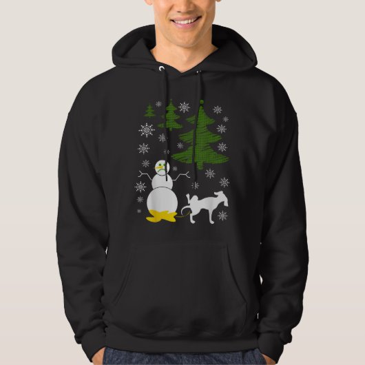 Dog Pees op Snowman Ugly XMas Sweater (Voorkant)