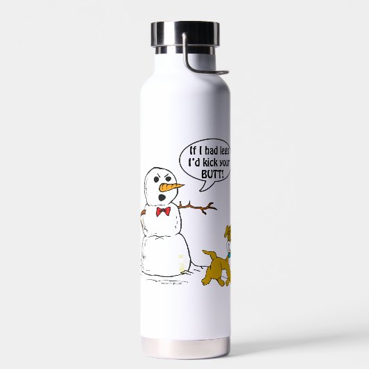 Dog Pees op Snowman Waterfles (Links)