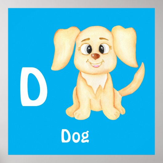 Dog personaliseer ABC: Letter D - Jouw namen toevo Poster (Voorkant)