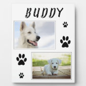Dog Pet 2 Foto Collage Paw Print Keepslag Fotoplaat (Voorkant)